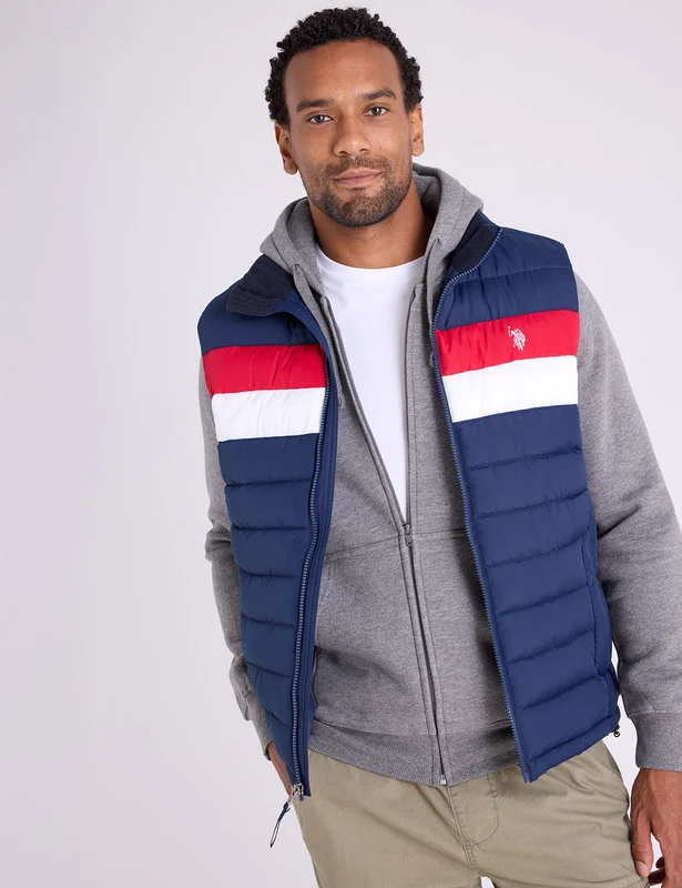 SIGNATURE COLOR BLOCK QUILTED VEST Classic Navy / M