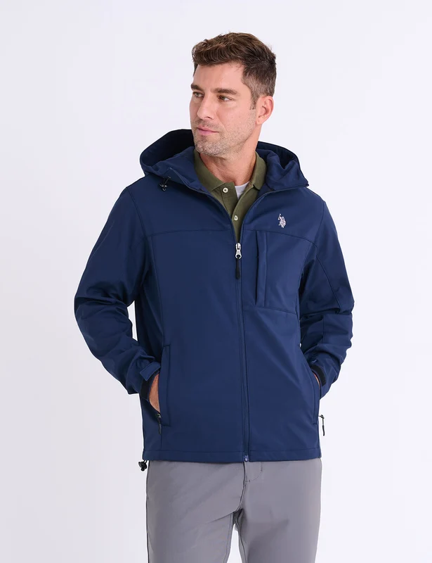 HOODED BONDED SOFTSHELL JACKET Classic Navy / XL