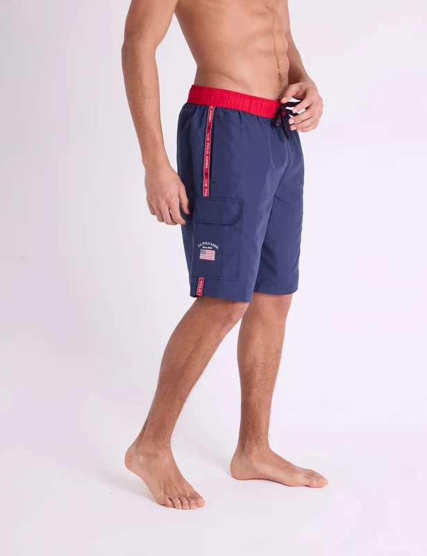 10" USPA SIDE TAPE CARGO SWIM SHORTS Classic Navy / XXL