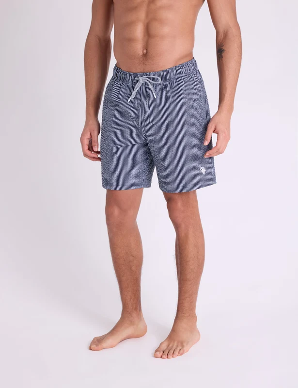 7" SEERSUCKER STRIPE SWIM SHORTS Classic Navy / XXL