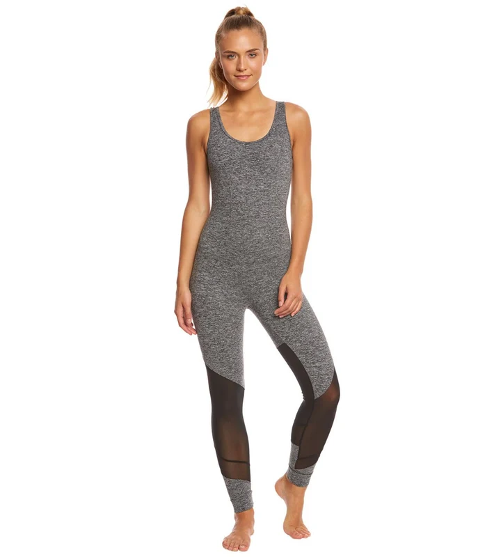 KORAL Vector Yoga Jumpsuit Heather Grey/Black / XS
