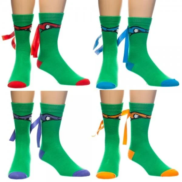 Teenage Mutant Ninja Turtles Mask Crew Socks Pack Of 4