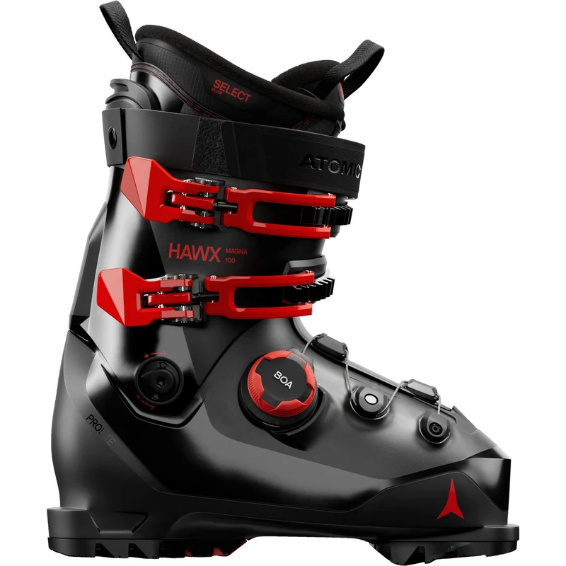 Atomic Hawx Magna 100 Boa Alpine Ski Boots - Black/Red 30/30.5