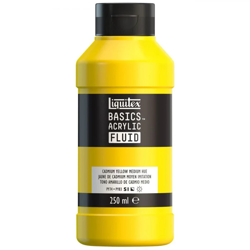 Tinta Acrílica Liquitex Basics Fluid 250ml S1 830 Cadmium Yellow Medium Hue