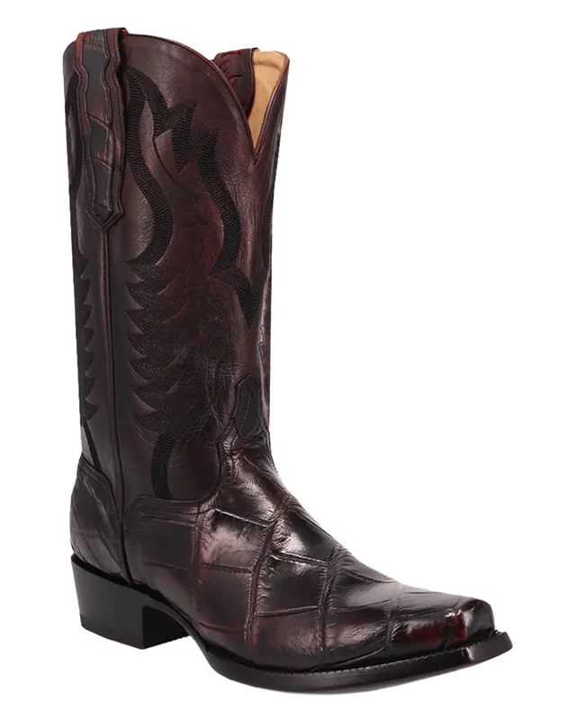 Men's Gold Label Delano Exotic Western Boots - Gl107 10.5 / EW / BLACK CHERRY
