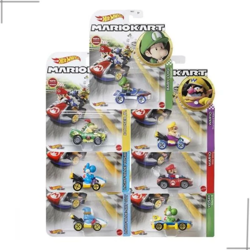 Kit com 7 Carrinhos Mario Kart 2022 Hot Wheels Gbg25
