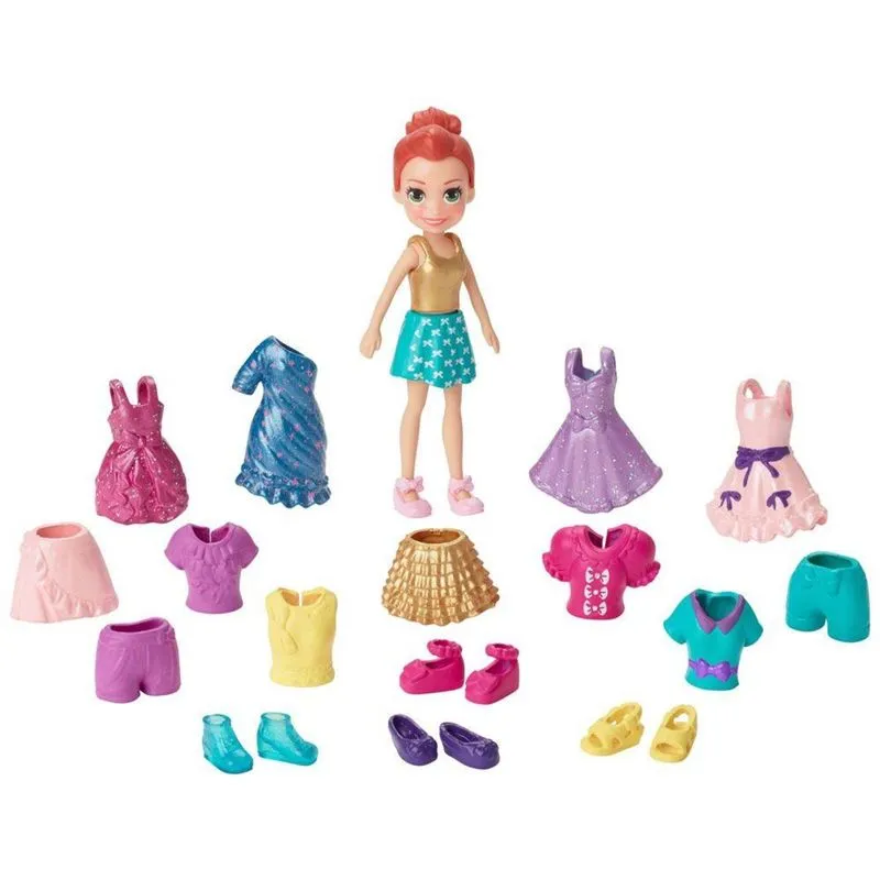 Polly Pocket Pronta para a Festa Lila Lindo em Xadrez Gft97