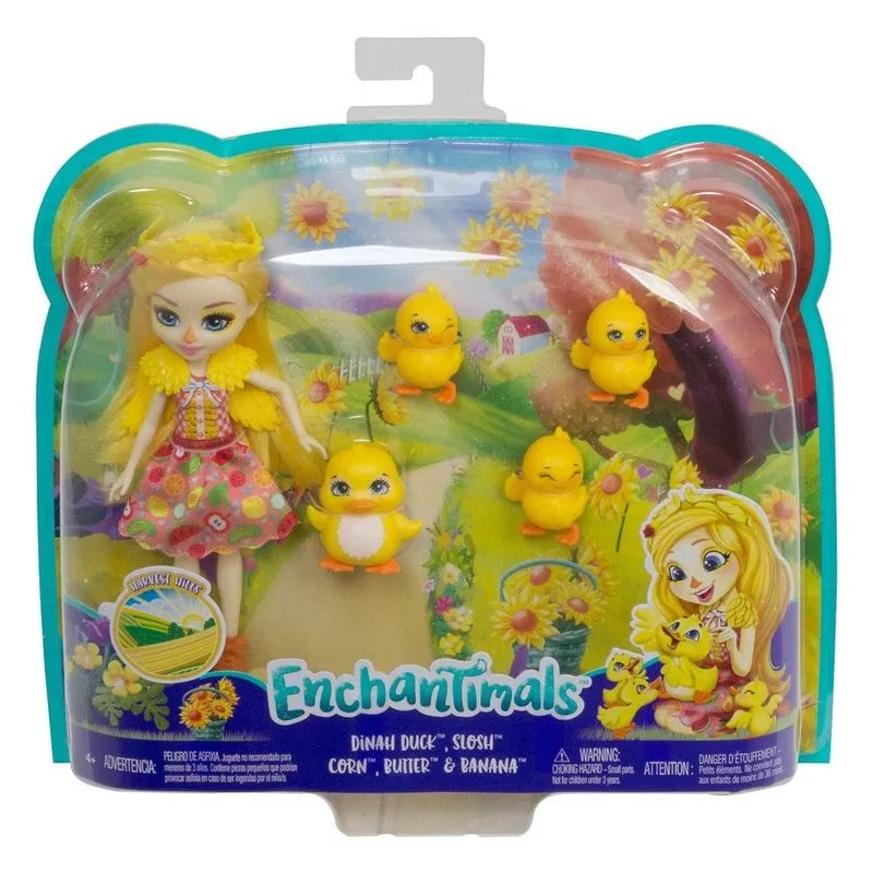 Boneca Enchantimals Pets Dinah Duck e Slosh da Mattel Gjx43