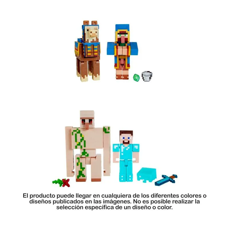 Figura minecraf pixelado de 8 cm pack 2 (surtido)