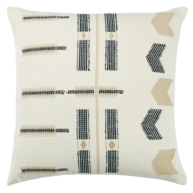 Nagaland Pillow Longkhum NGW40 Cream/Black by Jaipur Living 18'' X 18'' Cover Only Square