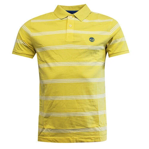 Timberland Earthkeepers Striped Mens Yellow Polo Shirt M