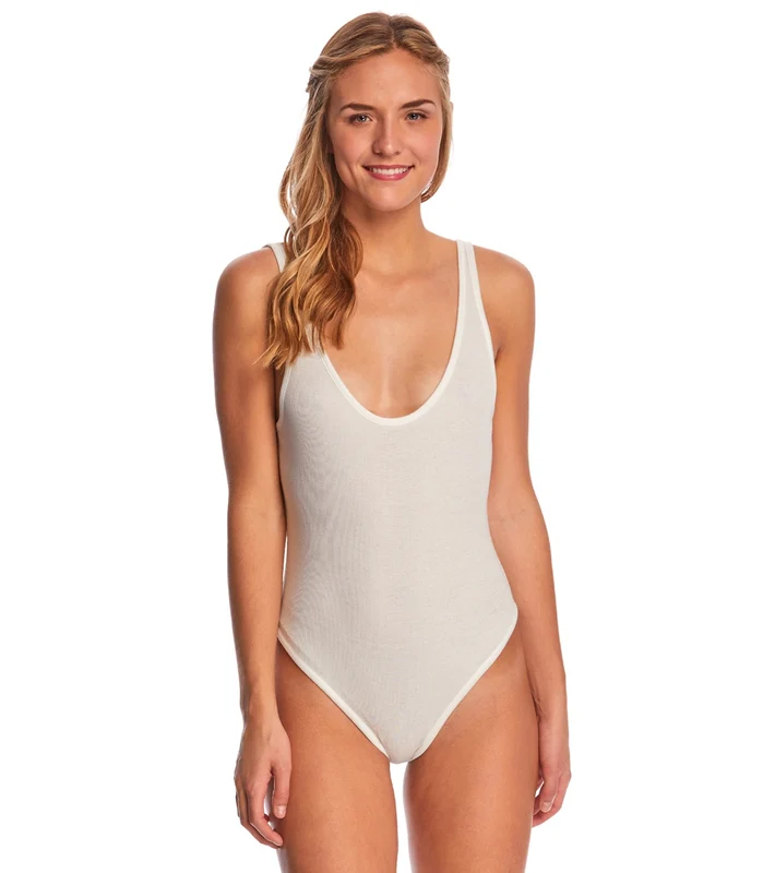 Free People Boy Babe Yoga & Dance Leotard Ivory / L