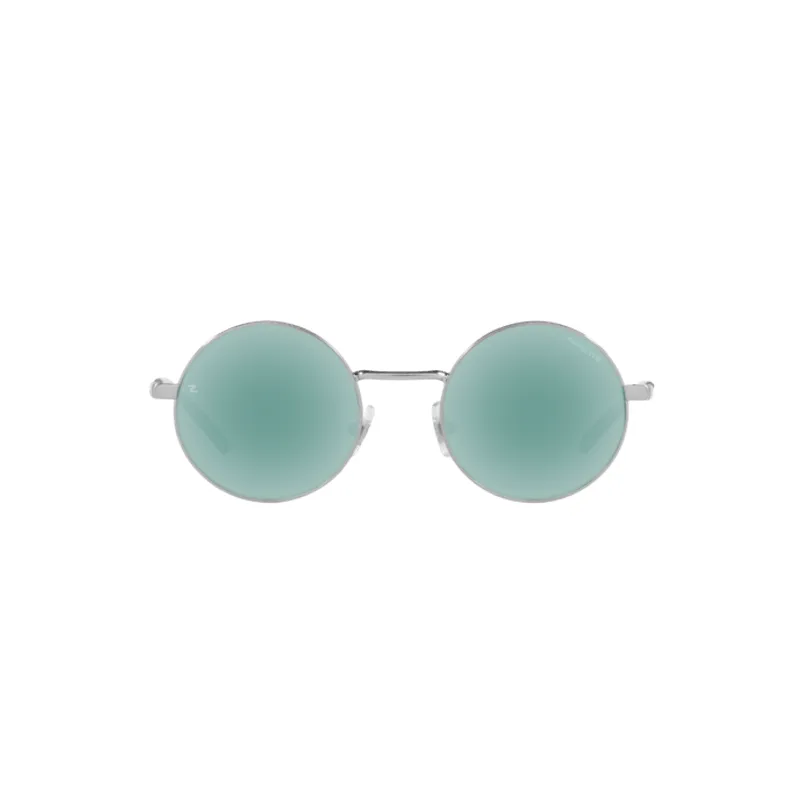 Óculos De Sol Arnette Drophead An3083 74025 Prata Escovado Lente Espelhada Azul Tam 49
