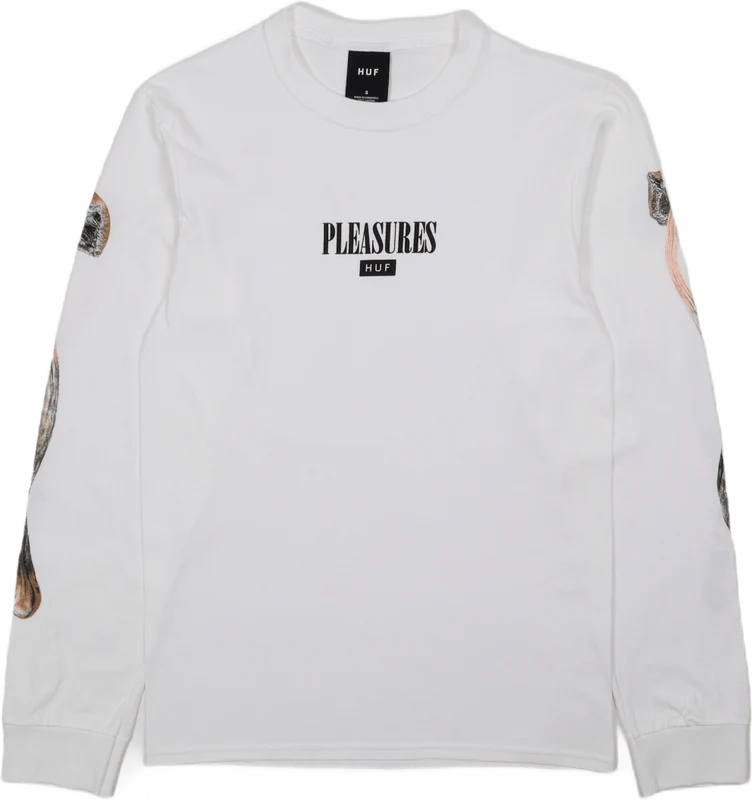 HUF X PLEASURES SPORE L/S TEE WHITE XL