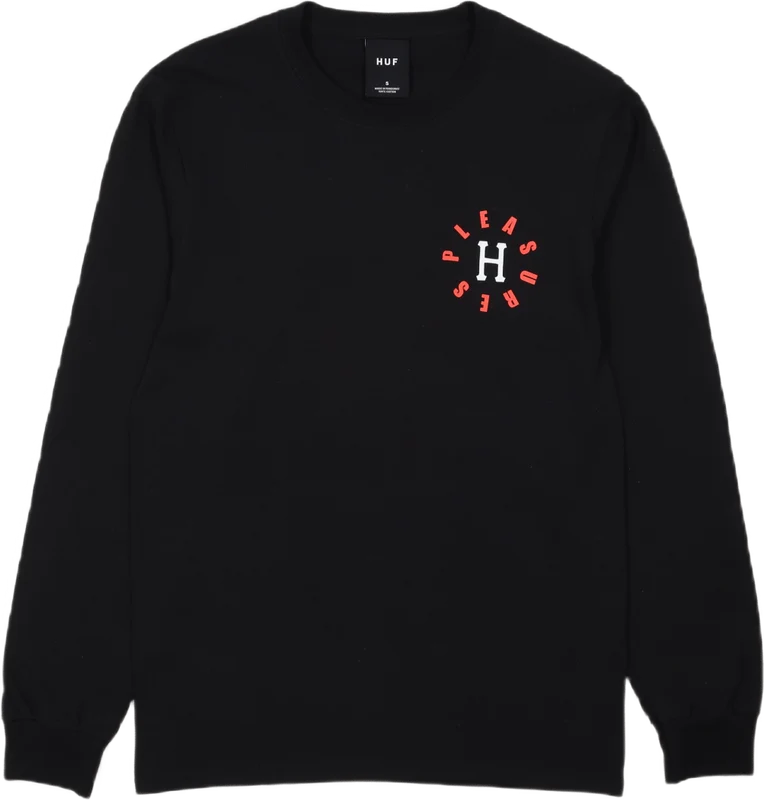 HUF X PLEASURES 12 GALAXIES L/S TEE BLACK S
