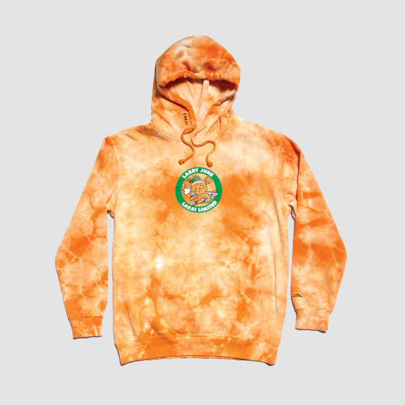 Lakai Larry June Skate Club Pullover Hoodie Orange Tie Dye Medium / Orange