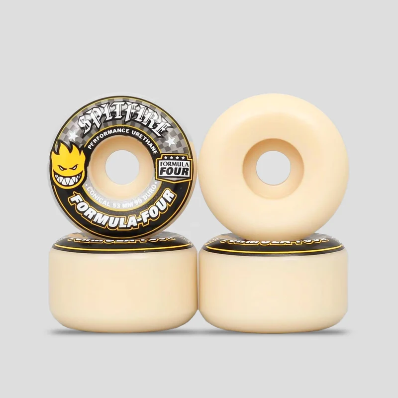 Spitfire Formula Four Conical 99DU Skateboard Wheels Natural/Yellow 53mm 53mm / Natural/Yellow