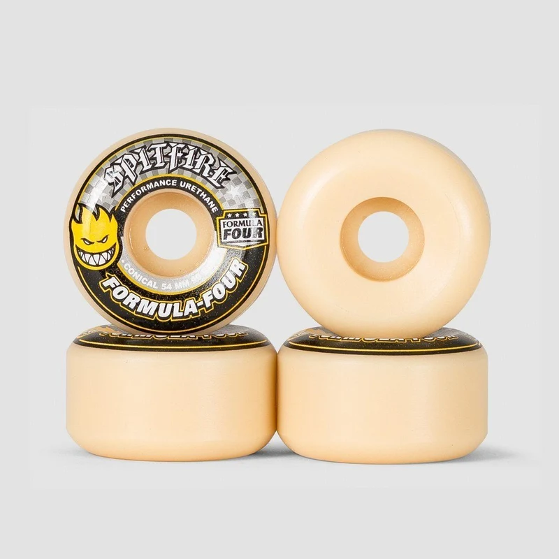 Spitfire Formula Four Conical 99DU Skateboard Wheels Natural/Yellow 54mm 54mm