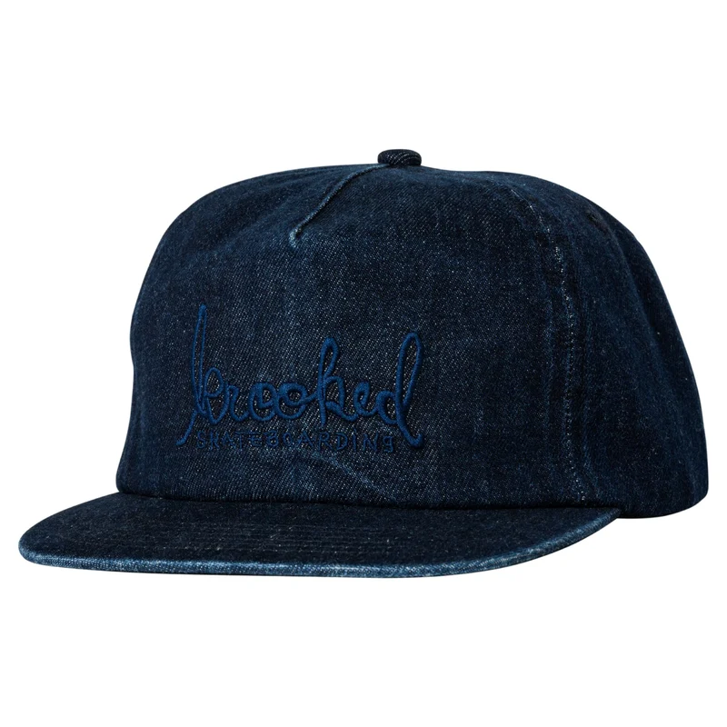 Krooked Skript Snapback Hat - Denim