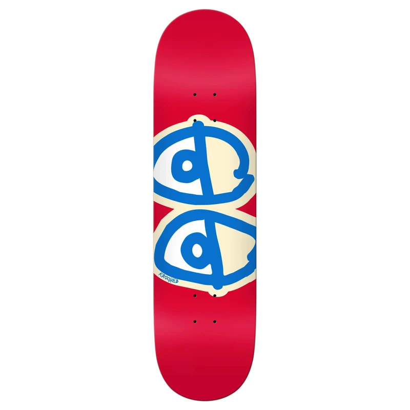 Krooked Team Eyes Skateboard Deck - Red 8.25