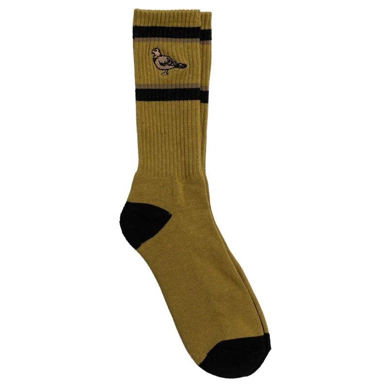 Antihero Basic Pigeon Embroidered Sock - Brown/Black/Bronze