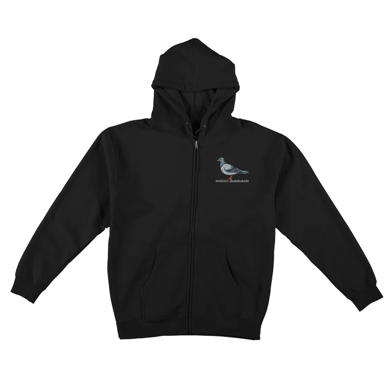 Antihero Lil Pigeon Embroidered Zip Up Hoodie - Black S
