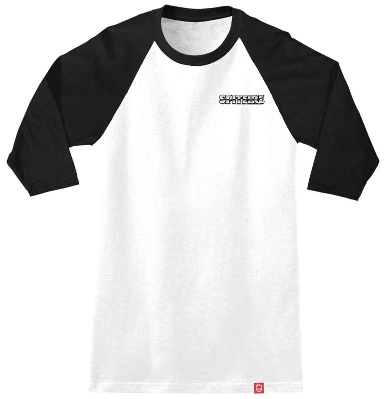 Spitfire 3/4 Burnout Raglan Tee - White/Black/Red M