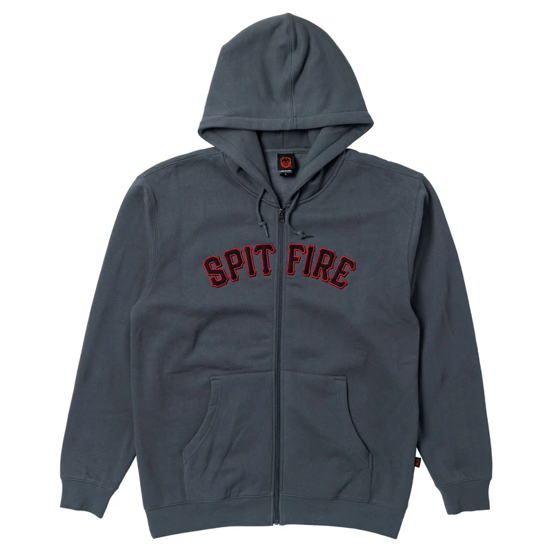Spitfire Spitball Zip Up Hoodie - Solid Chrome L