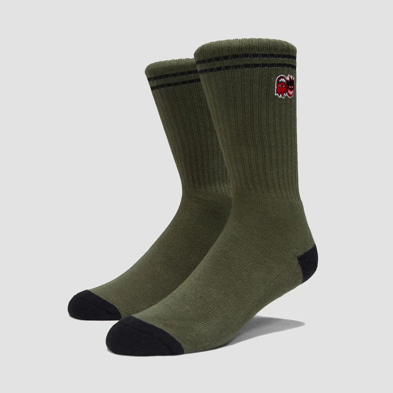 Spitfire Eternal Fill Emb Socks Olive Olive/Black