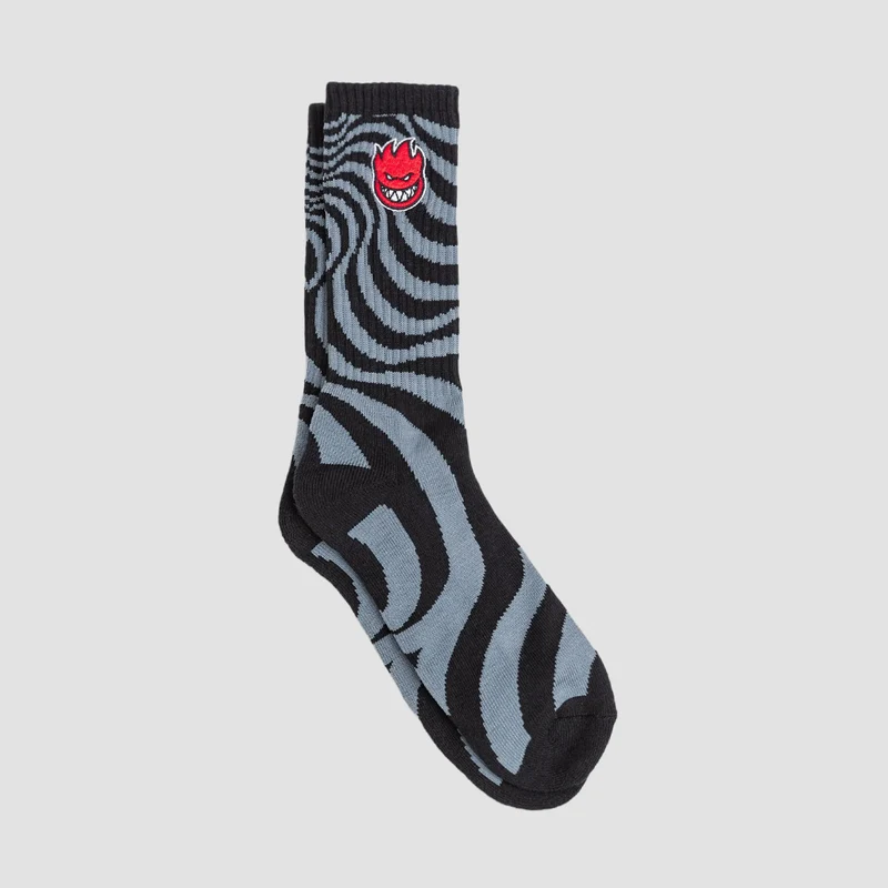 Spitfire Bighead Fill Emb Swirl Socks Black/Charcoal/Red Black/Charcoal/Red