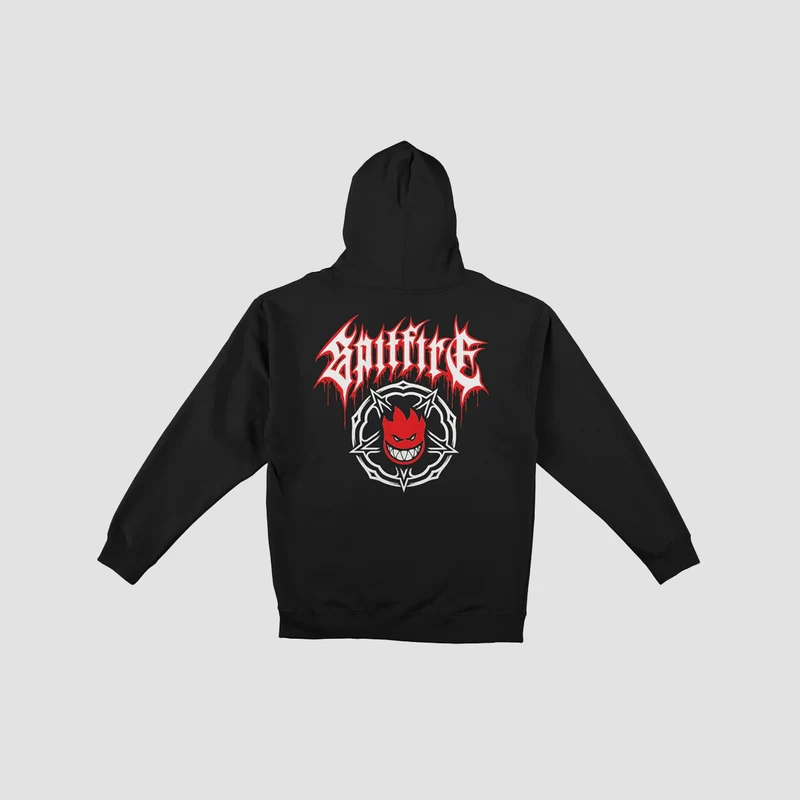 Spitfire Pentagram Drip Double-Lined Zip Hoodie Black/Red Medium / Black/Red