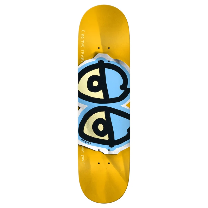 Krooked DBX Eyes Skateboard Deck - Gold 8.38