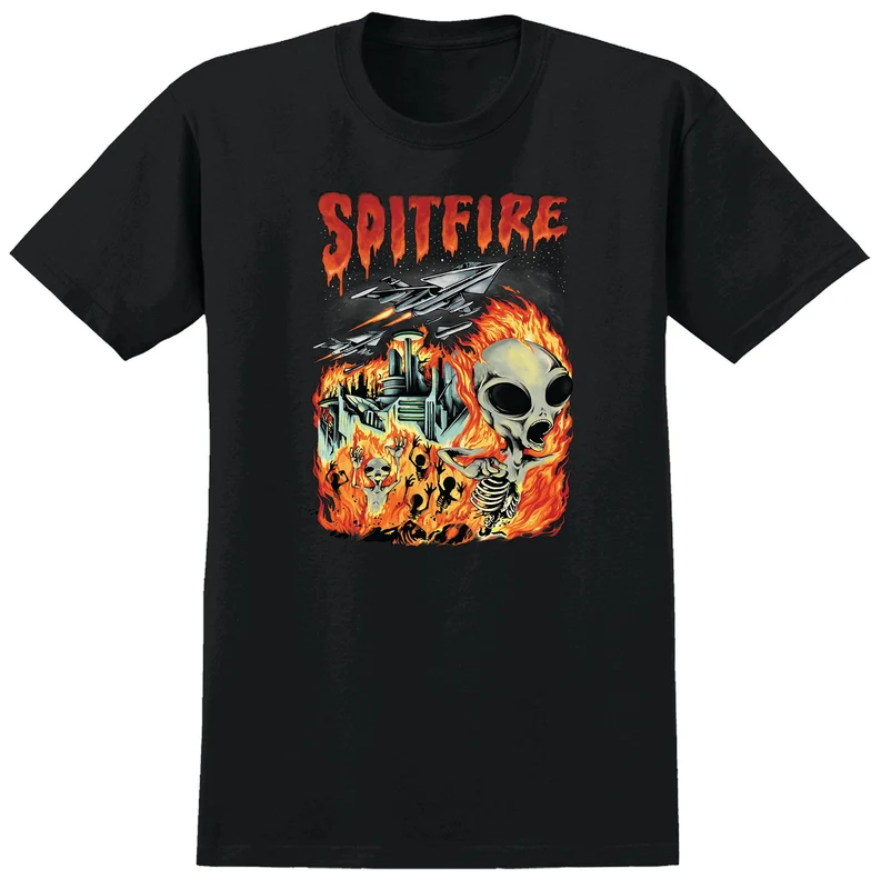 Spitfire Premium Print Invasion Tee - Black S