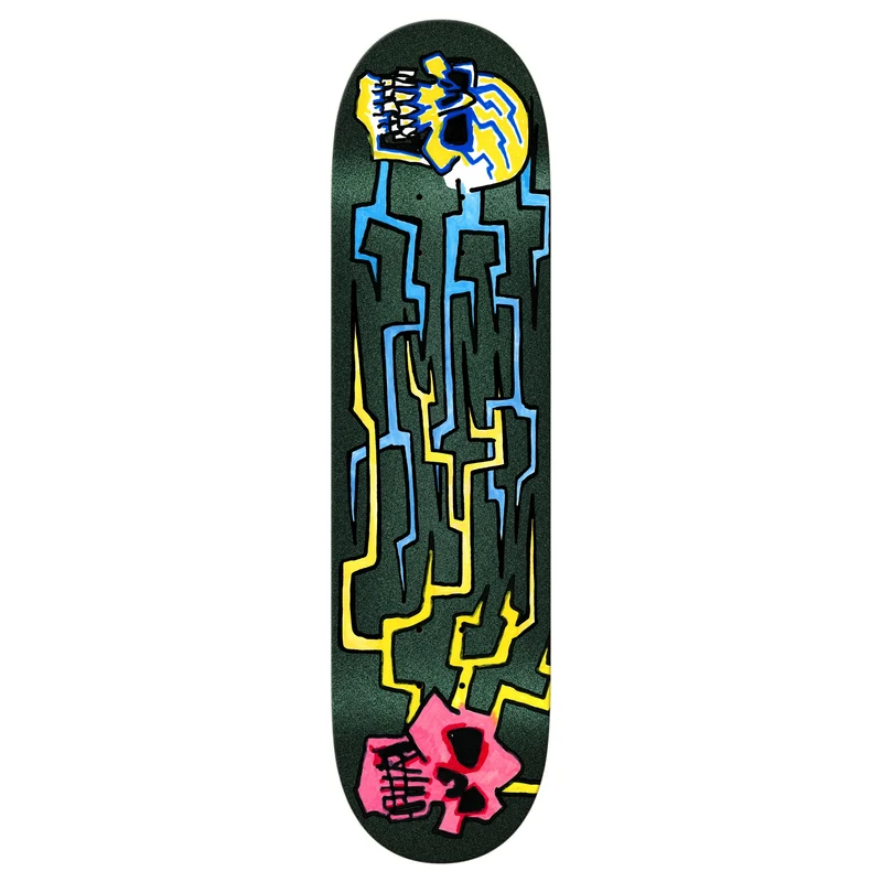 Krooked Worrest Skulls and Bolts Twin Tail Slick Skateboard Deck 8.3