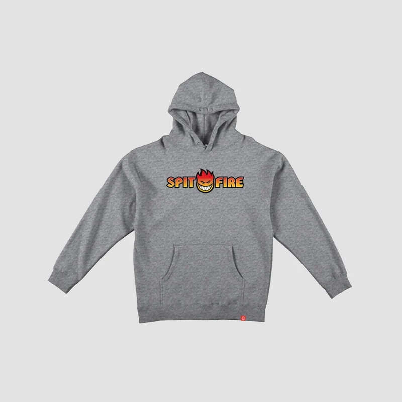 Spitfire OG Split Fade Fill Pullover Hoodie Grey Heather Large