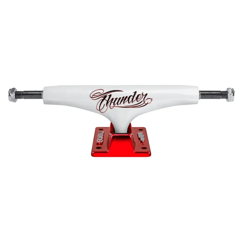 Thunder Flash Hollow Lights Skateboard Trucks - White/Red 8.0 Axle