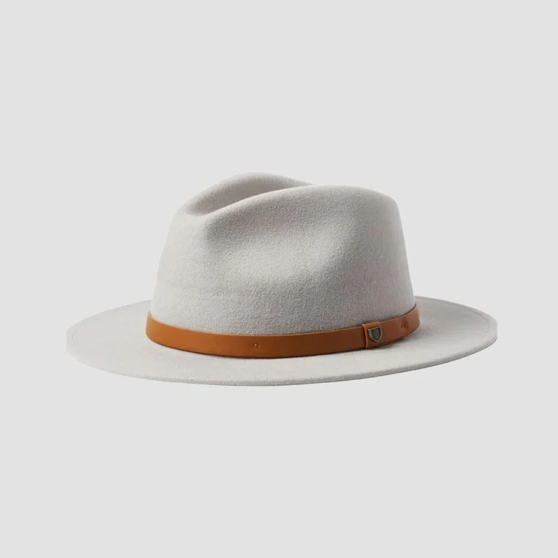 Brixton Messer Fedora Hat Grey/Light Brown Medium / Grey/Light Brown
