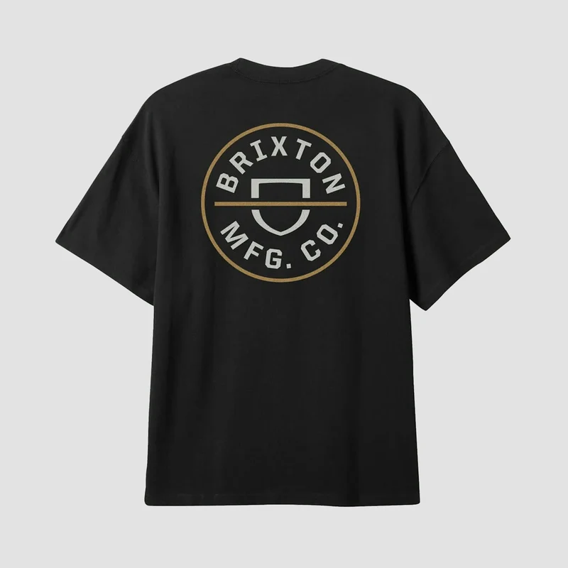 Brixton Crest II T-Shirt Black/Off White/Copper Medium / Black/Off White/Copper