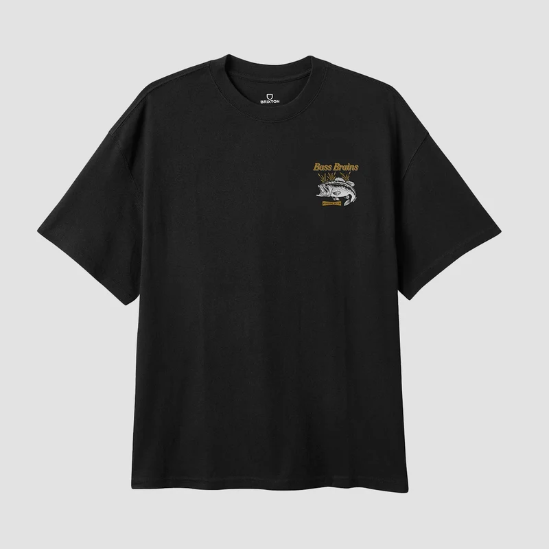 Brixton Bass Brains FT T-Shirt Black Large / Black