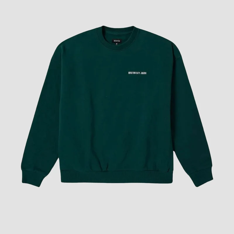 Brixton Embroidered Heavy Weight Crew Sweatshirt Deep Emerald Medium / Deep Emerald