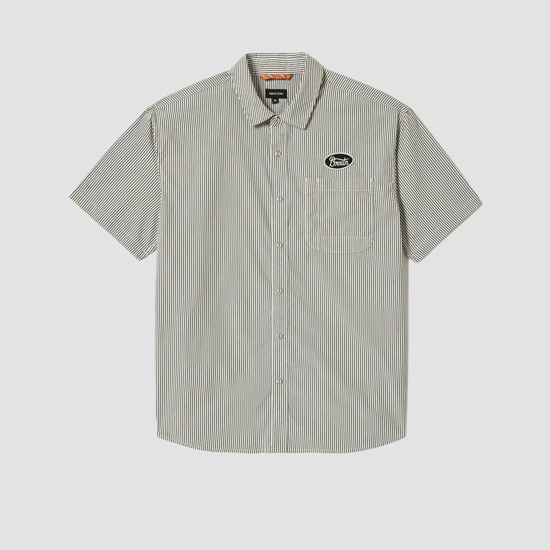 Brixton Builders Auto Short Sleeve Shirt Black/Off White Stripe Medium / Black/Off White Stripe