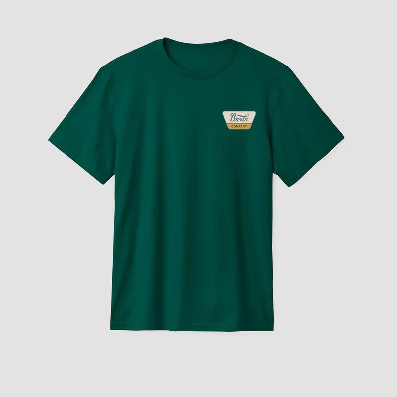Brixton Linwood T-Shirt Deep Emerald/China Blue Large / Deep Emerald/China Blue