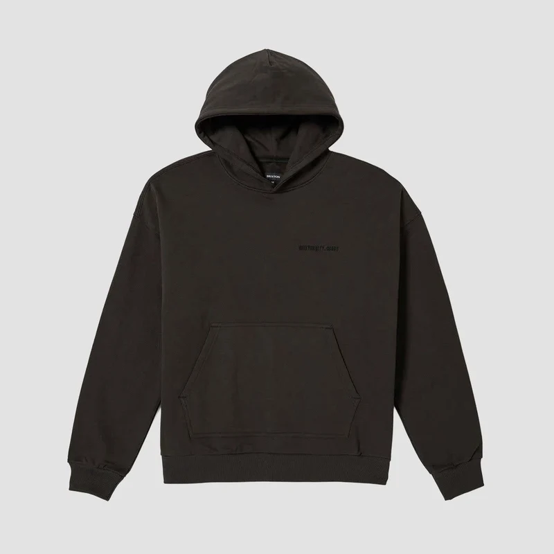 Brixton Embroidered Heavyweight Oversized Pullover Hoodie Black X-Large / Black