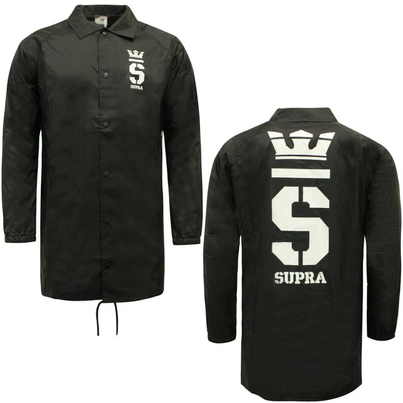 Supra Champ Trench Mens Black Windbreaker Jacket S