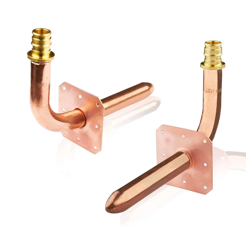 PEX A Expansion 3/4" Copper Stubout with Wall Flange, 8" Length Each