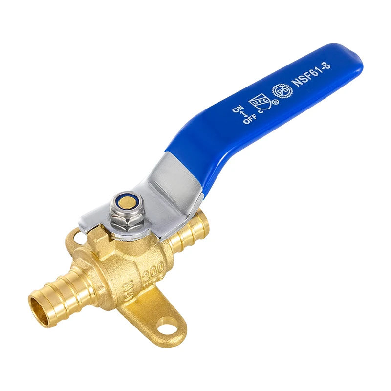 1/2" PEX Crimp Drop Ear Ball Valve, Blue (Lead Free) Each