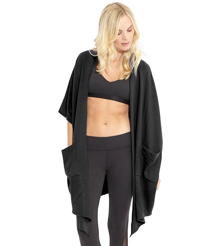 Beyond Yoga Cozy Fleece Origami Cardigan Black / XS/S