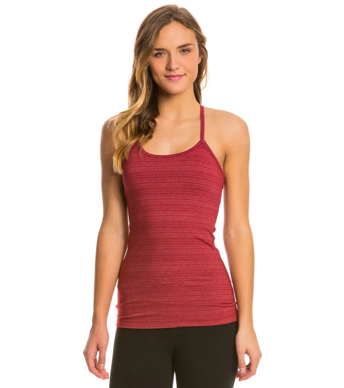 Beyond Yoga Stripe Slim Racerback Cami Garnet Red / S