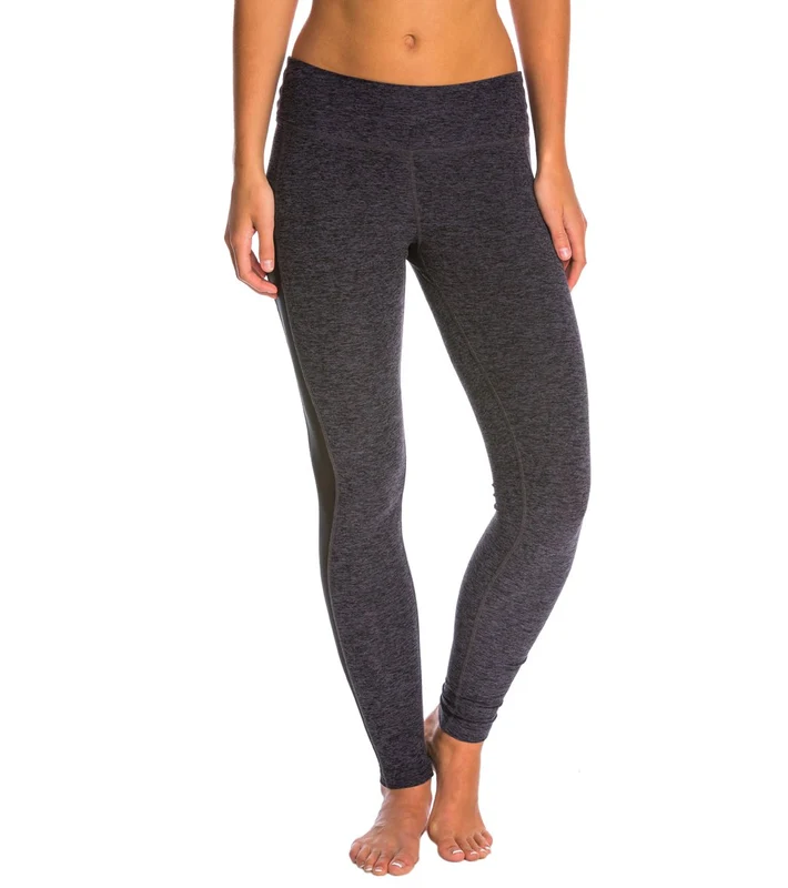 Beyond Yoga Fusion Mesh Yoga Leggings Black-Steel / S