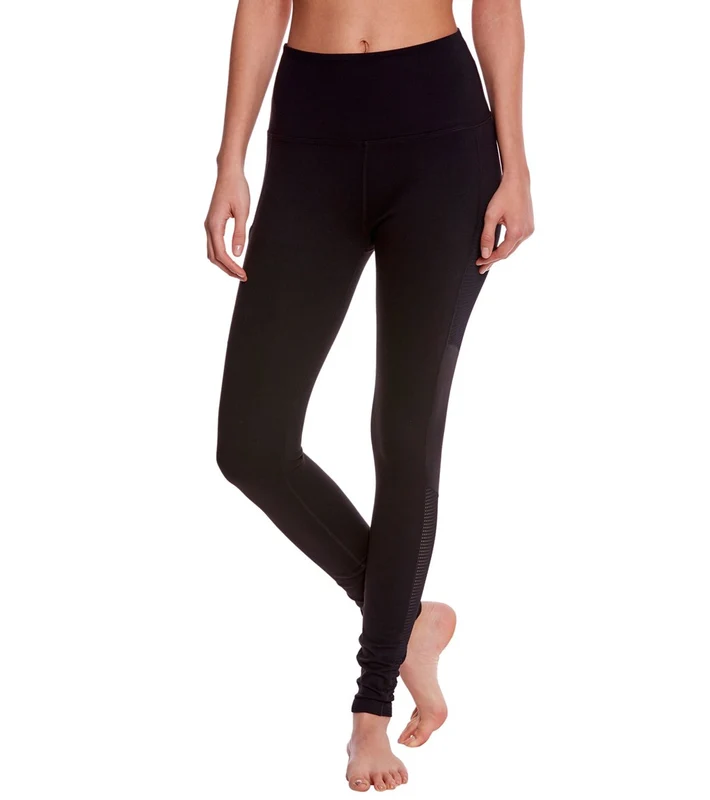 Beyond Yoga Mesh Behavior High Waisted Yoga Leggings With Pockets Jet Black / XL
